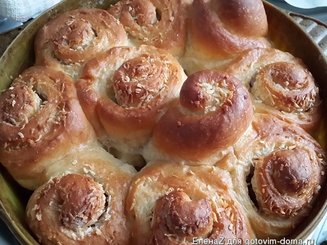 Сдобные булочки с какао к завтраку