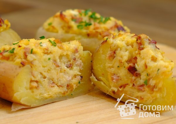 Фаршированный картофель в духовке фото к рецепту 8