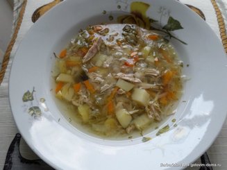 Щи из свежей капусты с курицей