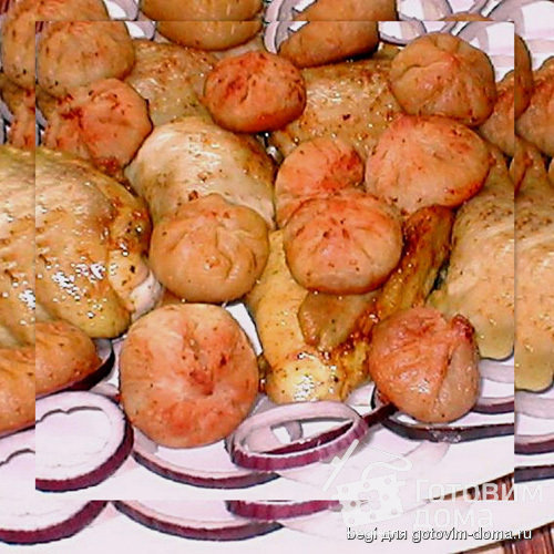 Куриные окорочка с пирожками фото к рецепту 2