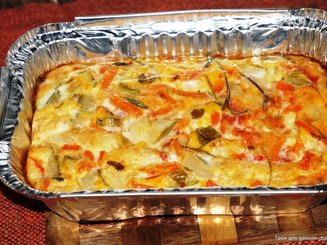 Омлет из кабачков и помидор в духовке