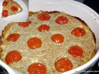Творожный пирог с брынзой и зеленью