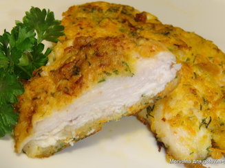 Куриные отбивные в морковной панировке