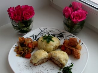 Котлетка в картошке под сырной шапкой