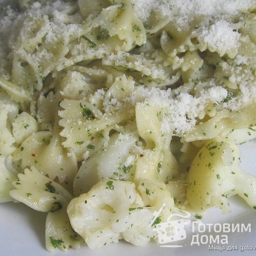 Паста с цветной капустой con aglio e olio