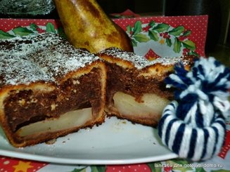 Творожный кекс с грушами