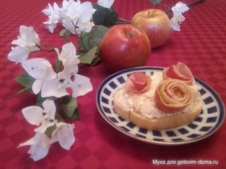 Бутерброды с творожно-яблочной массой