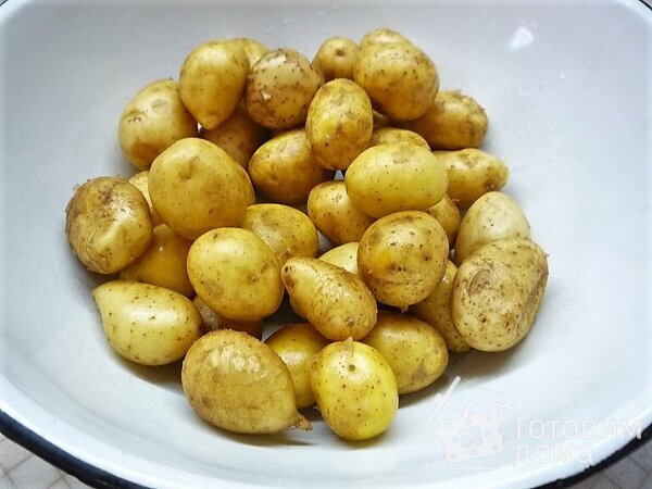 Молодой картофель  в сливочно- чесночном соусе фото к рецепту 1