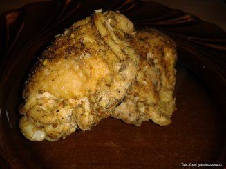 Запеченные куриные голени, маринованные в дижонской горчице