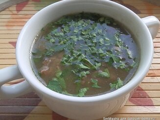 Постный суп с грибами и чечевицей