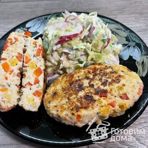 Котлеты куриные с кукурузой и сладким перцем