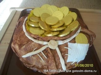 Торт "Мешок с деньгами"