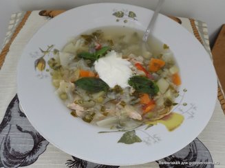 Щи из свежей капусты с курицей