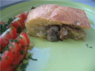 Пирог заливной с картофелем и грибами