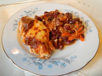 Фасолевая запеканка с куриной грудкой