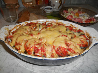 Гармошка (баклажаны с фаршем)