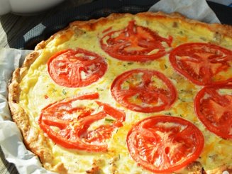 Открытый пирог с капустой и мясным фаршем