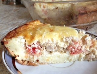 Открытый картофельный пирог с мясом