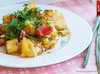 Печенный картофель с болгарским перцем и луком