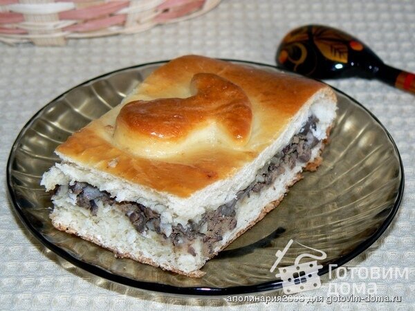 Кулебяка с ливером и грибами фото к рецепту 5