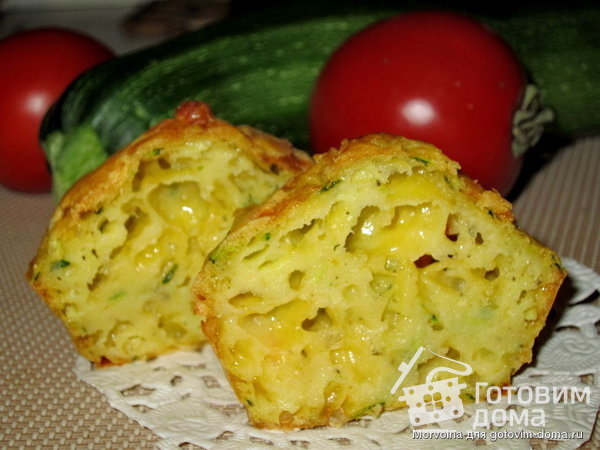Маффины с кабачками, помидорами и сыром фото к рецепту 1