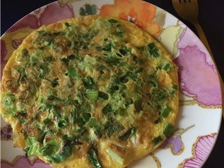 Яичница с зеленым луком