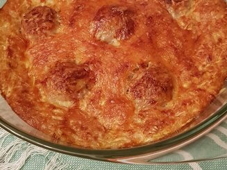 Кабачковый пирог с фрикадельками