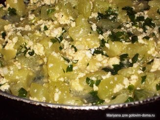 Тушёные кабачки с яйцом и чесноком или "Чихиртма"