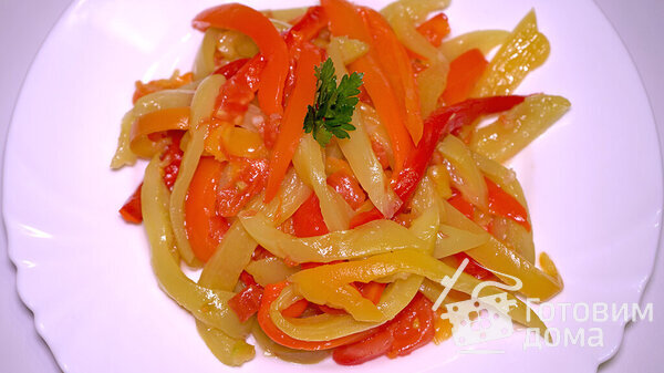 Полезный салат из разноцветных перцев фото к рецепту 11