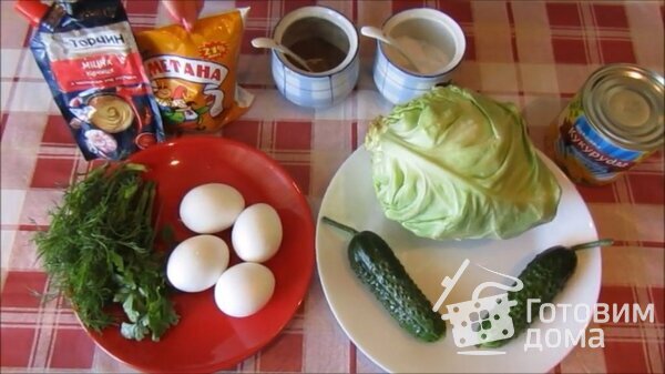 Салат из молодой капусты с кукурузой фото к рецепту 1