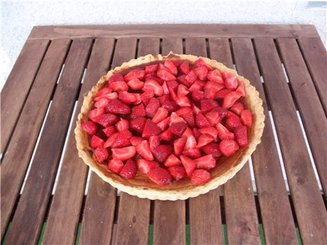 Mazarin, марципановый пирог с клубникой
