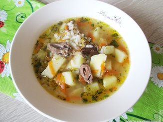 Суп из куриных сердечек