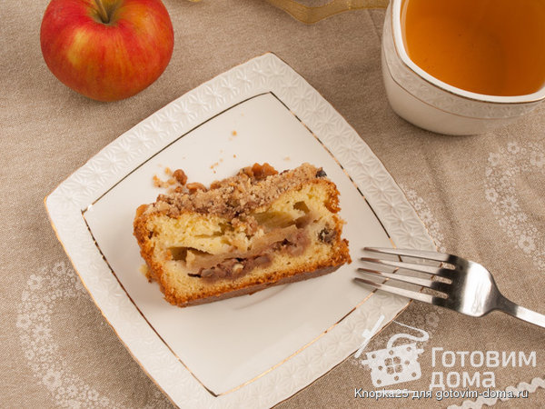Кекс с яблоками и грецкими орехами фото к рецепту 2