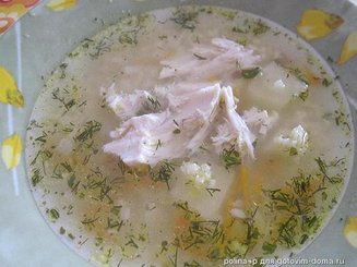 Чесночный суп с пшеном и грибами