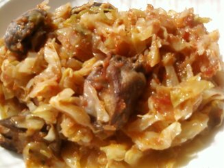 Сердечки, тушенные с капустой
