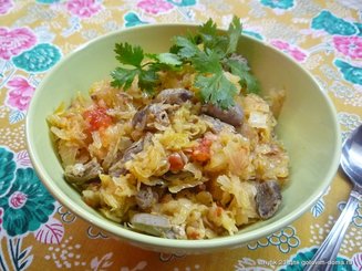 Сердечки, тушенные с капустой
