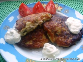 Колдуны из кабачка с куриным филе