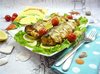 Запеченная скумбрия с кабачками и помидорами черри