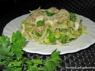 Мясо-гирос тушеное с капустой