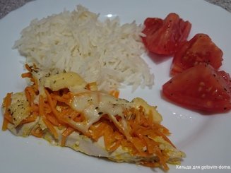 Куриное филе с корейской морковью и моцареллой