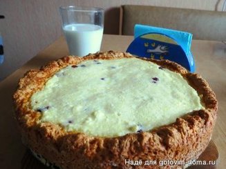 Черничный пирог с творожной заливкой