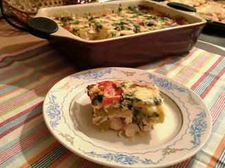 Запеканка из курицы с кабачками