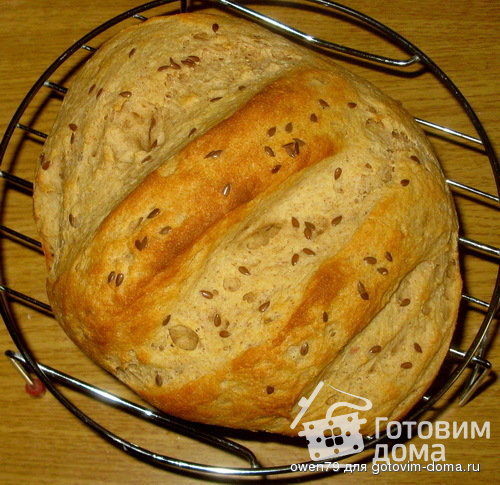 Горчичный хлеб из цельнозерновой муки с семенами льна. фото к рецепту 6