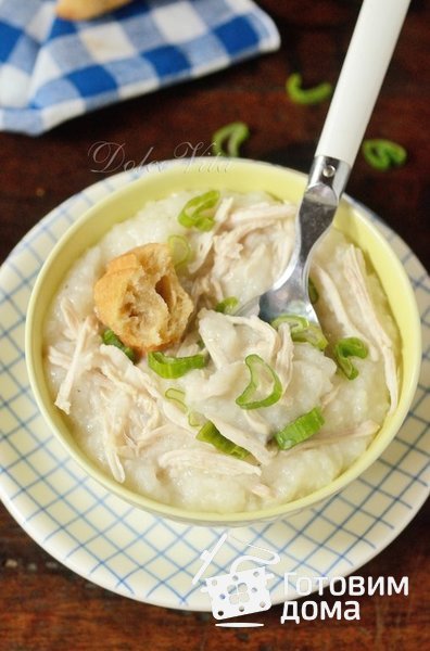 Китайская рисовая каша с курицей фото к рецепту 2